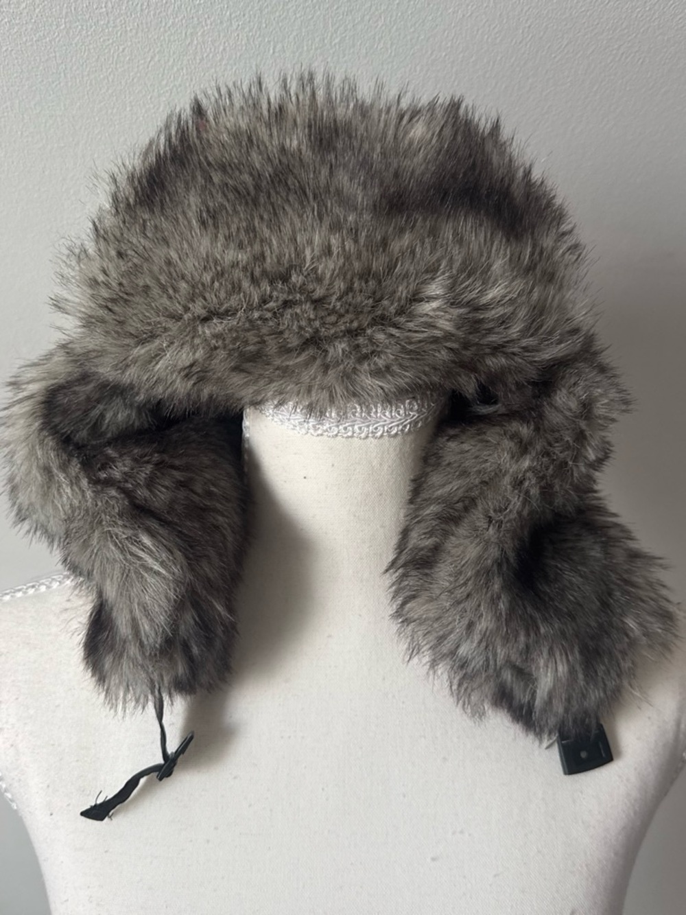 Faux Fur Trapper Hat in Gray